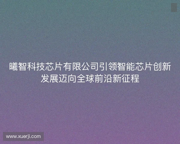 曦智科技芯片有限公司引领智能芯片创新发展迈向全球前沿新征程 曦智科技芯片有限公司引领智能芯片创新发展迈向全球前沿新征程